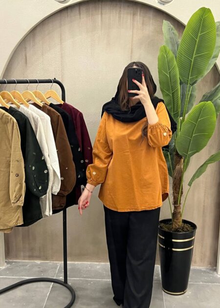 شومیز بهار سرآستین گلدوزی